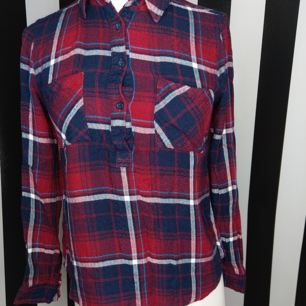 flannel red blue